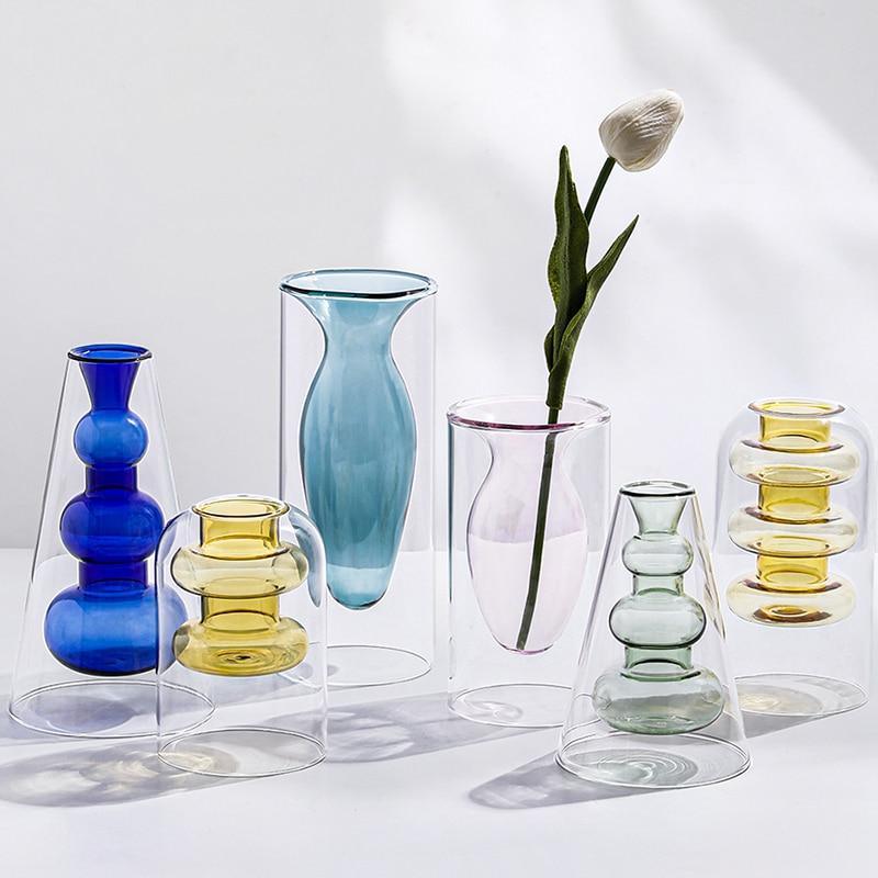 Shop 0 Nordic Decoration Home Glass Vase Living Room Decoration Home Decor Hydroponic Transparent Glass Container Tabletop Vases Modern Mademoiselle Home Decor