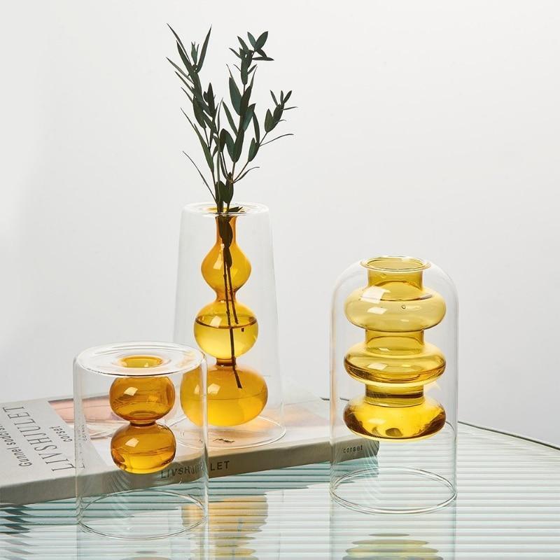 Shop 0 Nordic Decoration Home Glass Vase Living Room Decoration Home Decor Hydroponic Transparent Glass Container Tabletop Vases Modern Mademoiselle Home Decor