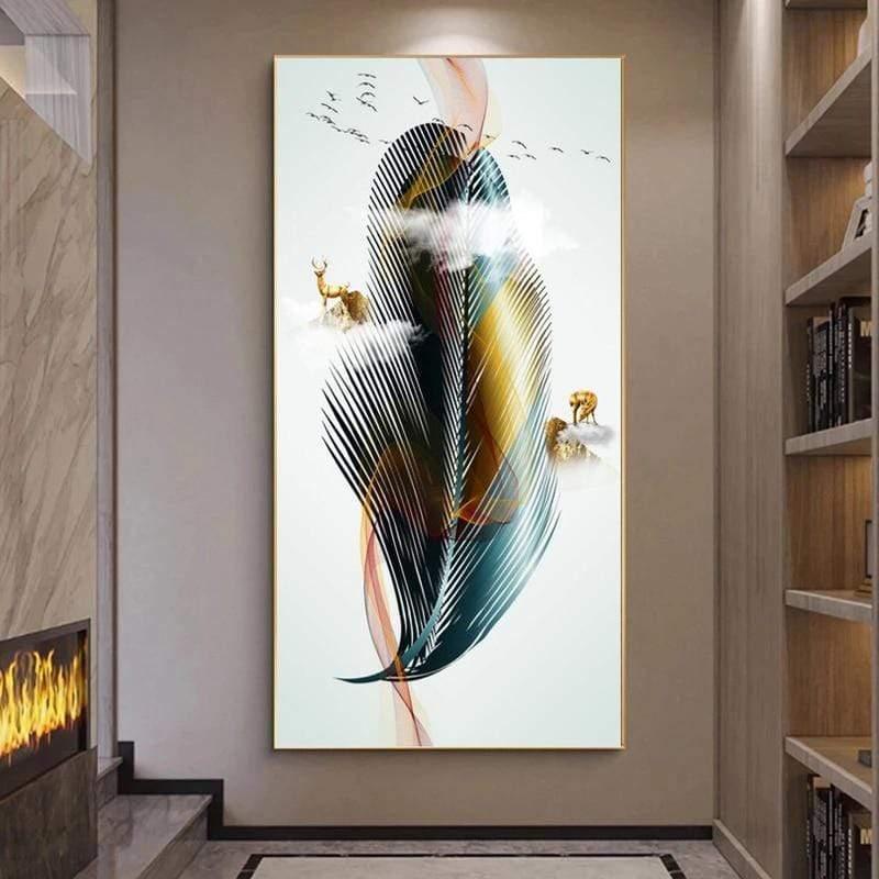 Shop 0 Modern Nordic Art Feather Canvas Painting On The Wall Art Posters Prints Wall Pictures for Living Room Home Wall Cuadros Decor Mademoiselle Home Decor