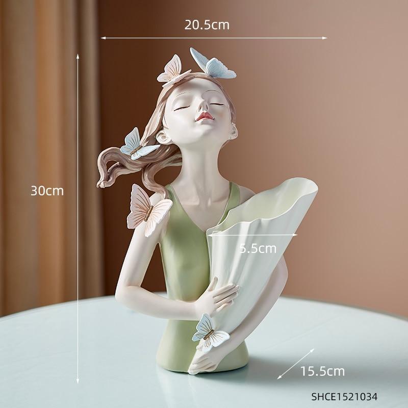 Shop 200044142 Girl in Green Fleur Sculpture Mademoiselle Home Decor