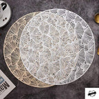 Shop 0 Round Placemats Restaurant Hollow PVC decoration Meal Mat Anti-hot Dining Table Line Mat Steak Plate Pad 6pcs 4PCS Mademoiselle Home Decor
