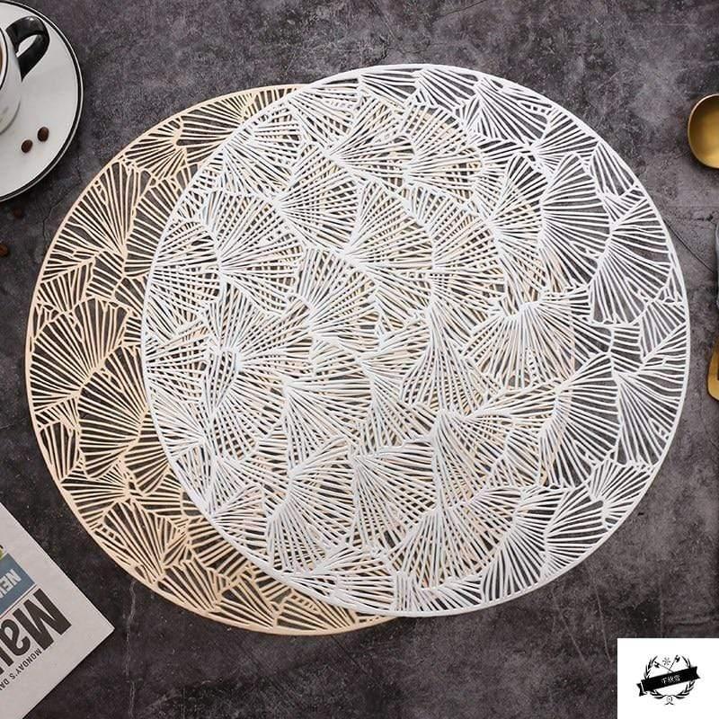 Shop 0 Round Placemats Restaurant Hollow PVC decoration Meal Mat Anti-hot Dining Table Line Mat Steak Plate Pad 6pcs 4PCS Mademoiselle Home Decor
