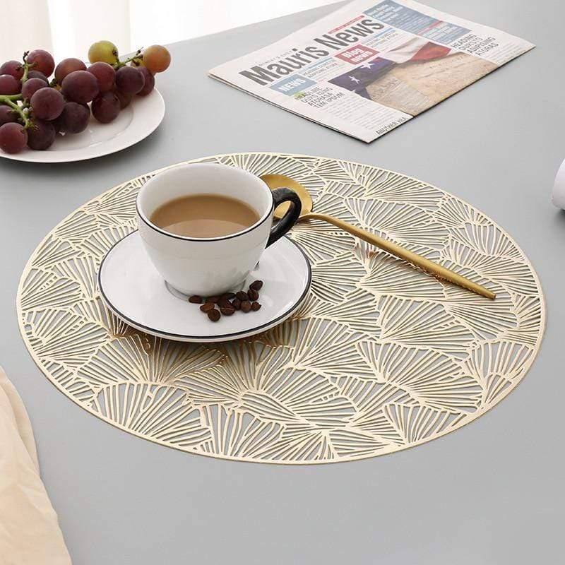 Shop 0 Round Placemats Restaurant Hollow PVC decoration Meal Mat Anti-hot Dining Table Line Mat Steak Plate Pad 6pcs 4PCS Mademoiselle Home Decor