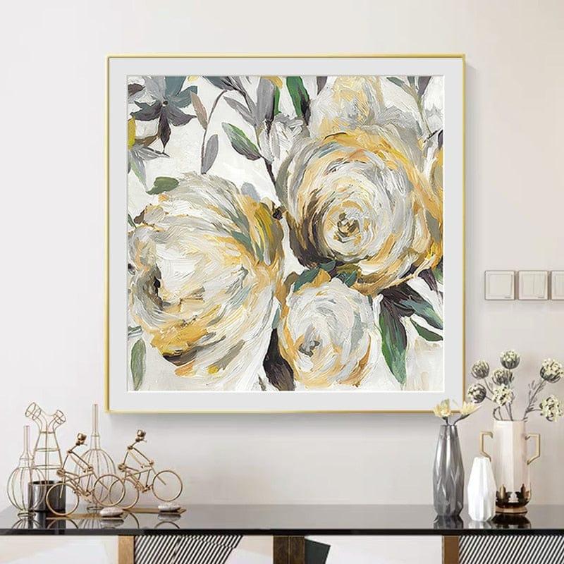 Shop 0 Scandinavian Abstract Flower Canvas Painting Yellow Plant Leafs Posters and Prints Wall Art Pictures for Living Room Decoration Mademoiselle Home Decor