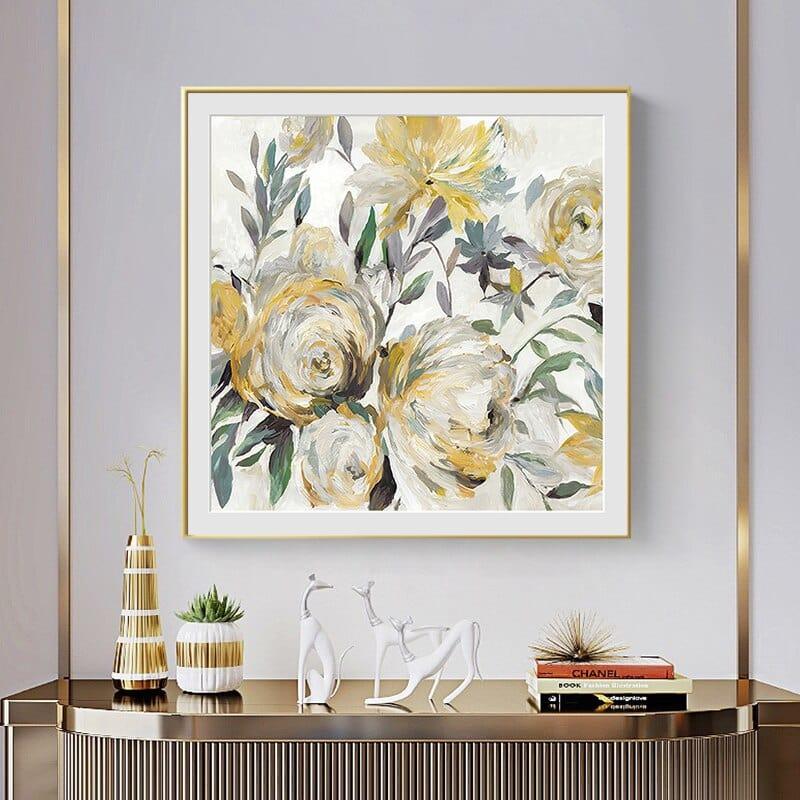 Shop 0 Scandinavian Abstract Flower Canvas Painting Yellow Plant Leafs Posters and Prints Wall Art Pictures for Living Room Decoration Mademoiselle Home Decor