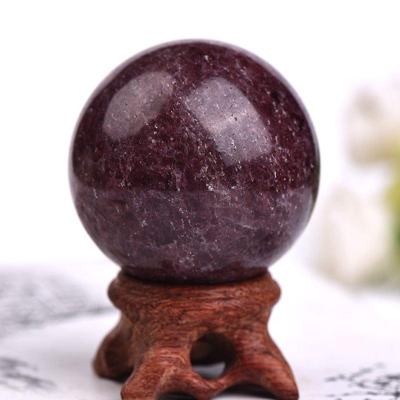 Shop 0 Strawberry crystal / 25-30mm 1PC Natural Dream Amethyst Ball Polished Globe Massaging Ball Reiki Healing Stone Home Decoration Exquisite Gifts Souvenirs Gift Mademoiselle Home Decor