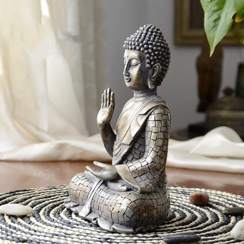 Shop 0 Big Buddha Statue Thailand Sculpture Home Decoration Office Living Room Decorations Retro Gift Figurines Hindu Sitting Buddha Mademoiselle Home Decor