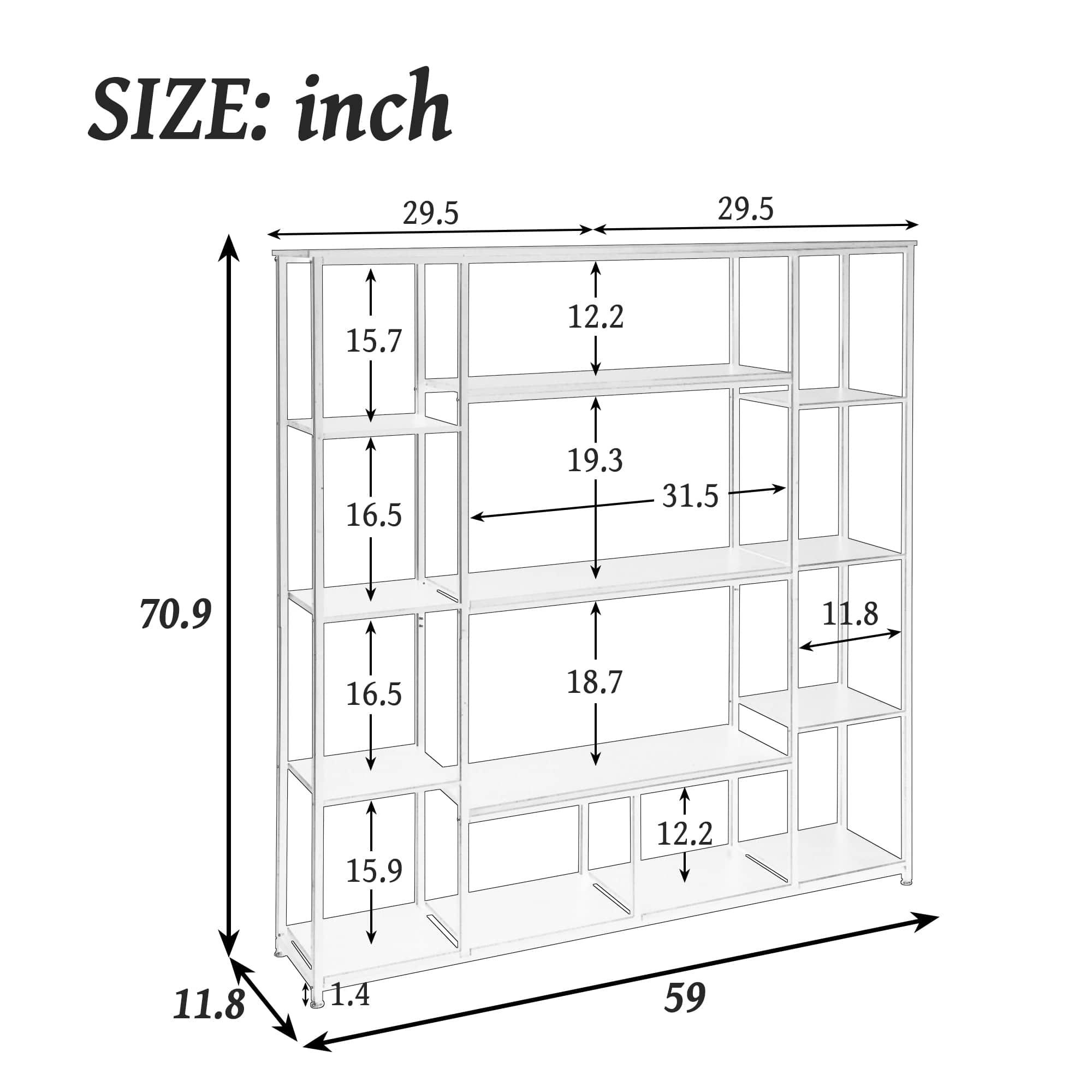 Shop [VIDEO] Bookcase and Bookshelf, Home Office 5 Tier Bookshelf, Open Freestanding Storage Shelf with Metal Frame, Tiger Mademoiselle Home Decor