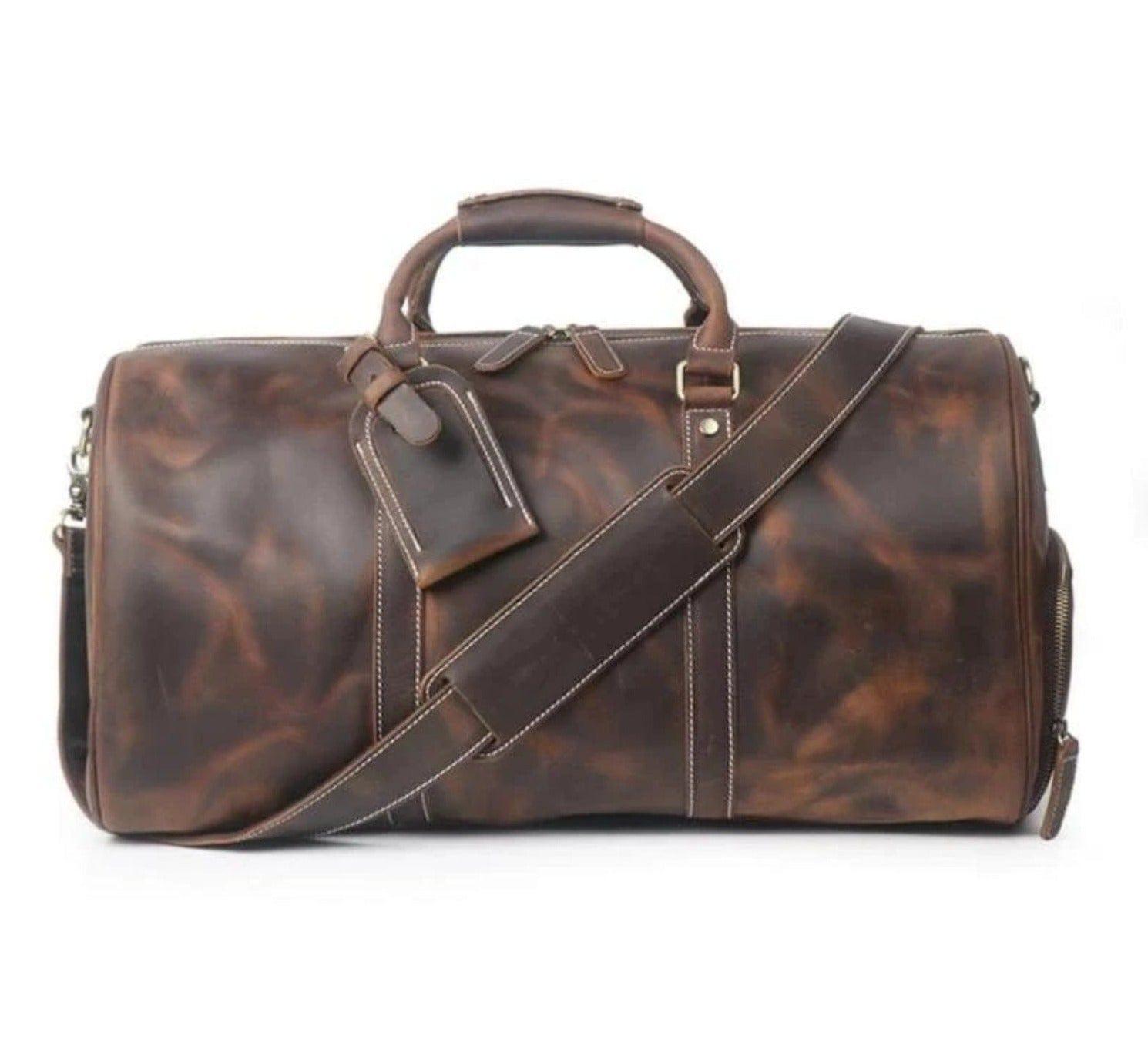 Shop Dark Brown Fuji Weekender Duffel Bag Mademoiselle Home Decor