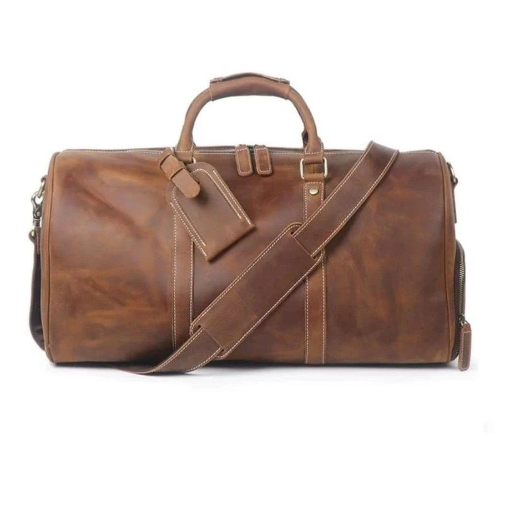Shop Brown Fuji Weekender Duffel Bag Mademoiselle Home Decor
