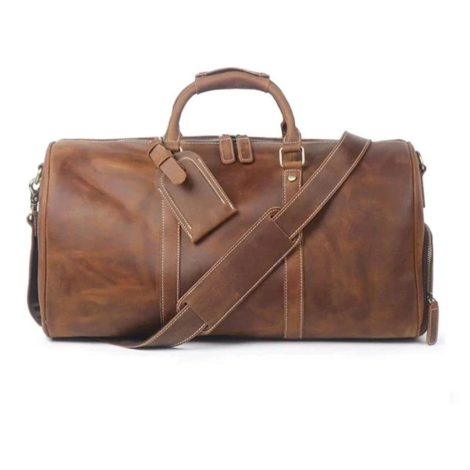 Shop Brown Fuji Weekender Duffel Bag Mademoiselle Home Decor