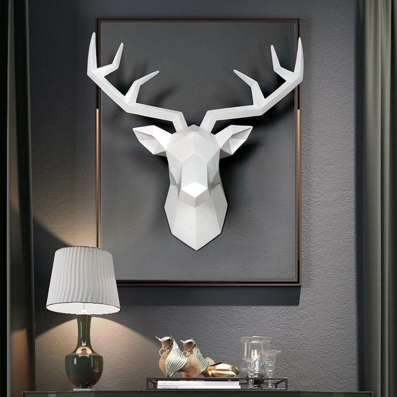 Shop 0 Home Decoration Accessories,3D Deer Head,Statue,Sculpture,Wall Decor,Animal Figurine Miniature,Modern,Living Room,Decorative Art Mademoiselle Home Decor