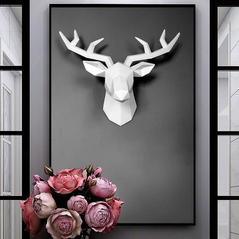 Shop 0 Home Decoration Accessories,3D Deer Head,Statue,Sculpture,Wall Decor,Animal Figurine Miniature,Modern,Living Room,Decorative Art Mademoiselle Home Decor