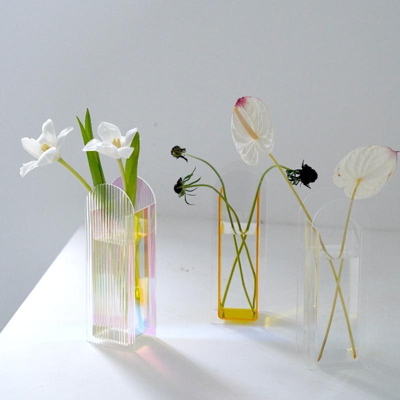 Shop 0 Acrylic Vase Dazzle Colorful Flower Vase Decoration Ornaments Small Vase Creativity Home Decoration Mademoiselle Home Decor