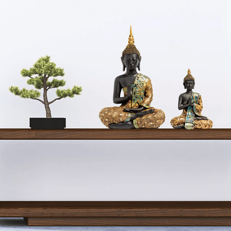 Shop 0 Buddha Statue Large Thailand Buda Buddha Sculpture Green Resin Hand Made Buddhism Hindu Fengshui Figurine Meditation Home Decor Mademoiselle Home Decor