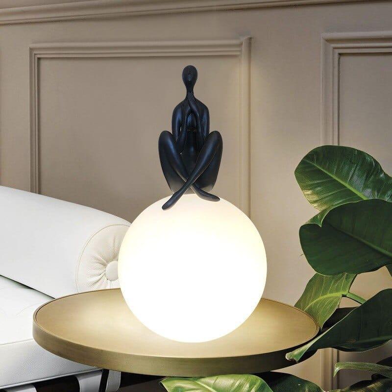 Shop 0 Nordic Round Ball Humanoid Moon Table Lamp Creative Hold The Ball Desk Lamp Living Room Bedroom Desk Bedside Lamp Dimming Led Mademoiselle Home Decor