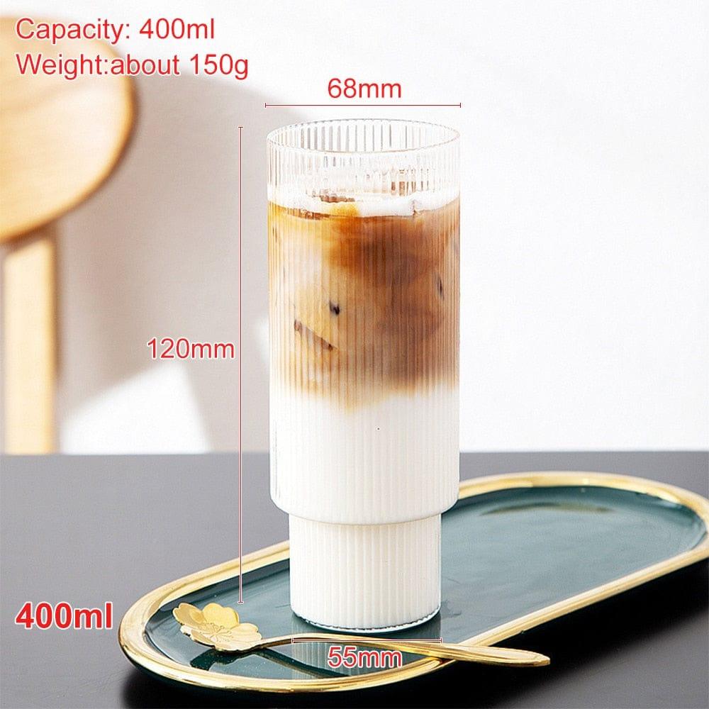 Shop 0 400ml / 200-400ml 400ML Glass Cold Coffee Cup Retro Mug Transparent Water Tea Drinkware Milk Juice Mugs Cup Tumblers Wine Glasses Cocktail Whisky Mademoiselle Home Decor