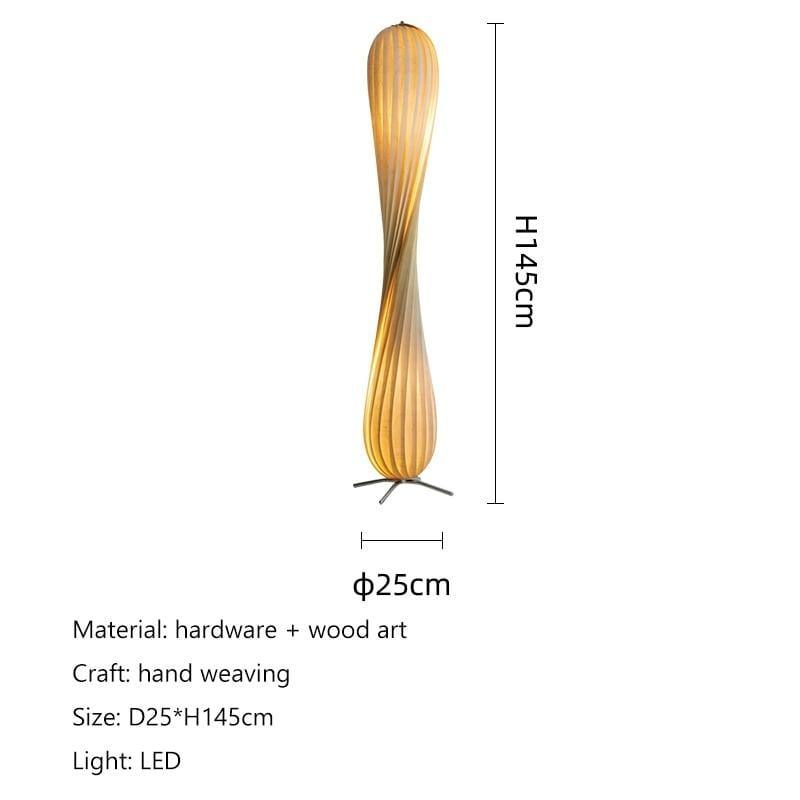 Shop 0 D25 H145cm / Foot switch Nordic Creativity Wood Art Led Floor Lamp Modern Hotel Living Room Home Decor Sofa Corner Standing Light Bedroom Bedside Lamp Mademoiselle Home Decor