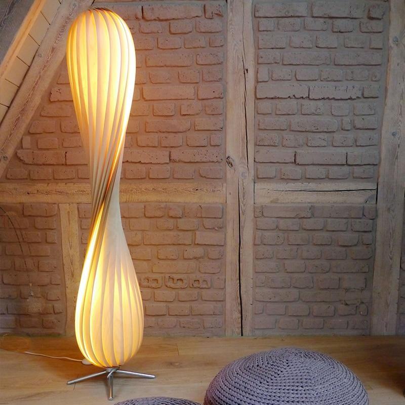 Shop 0 Nordic Creativity Wood Art Led Floor Lamp Modern Hotel Living Room Home Decor Sofa Corner Standing Light Bedroom Bedside Lamp Mademoiselle Home Decor