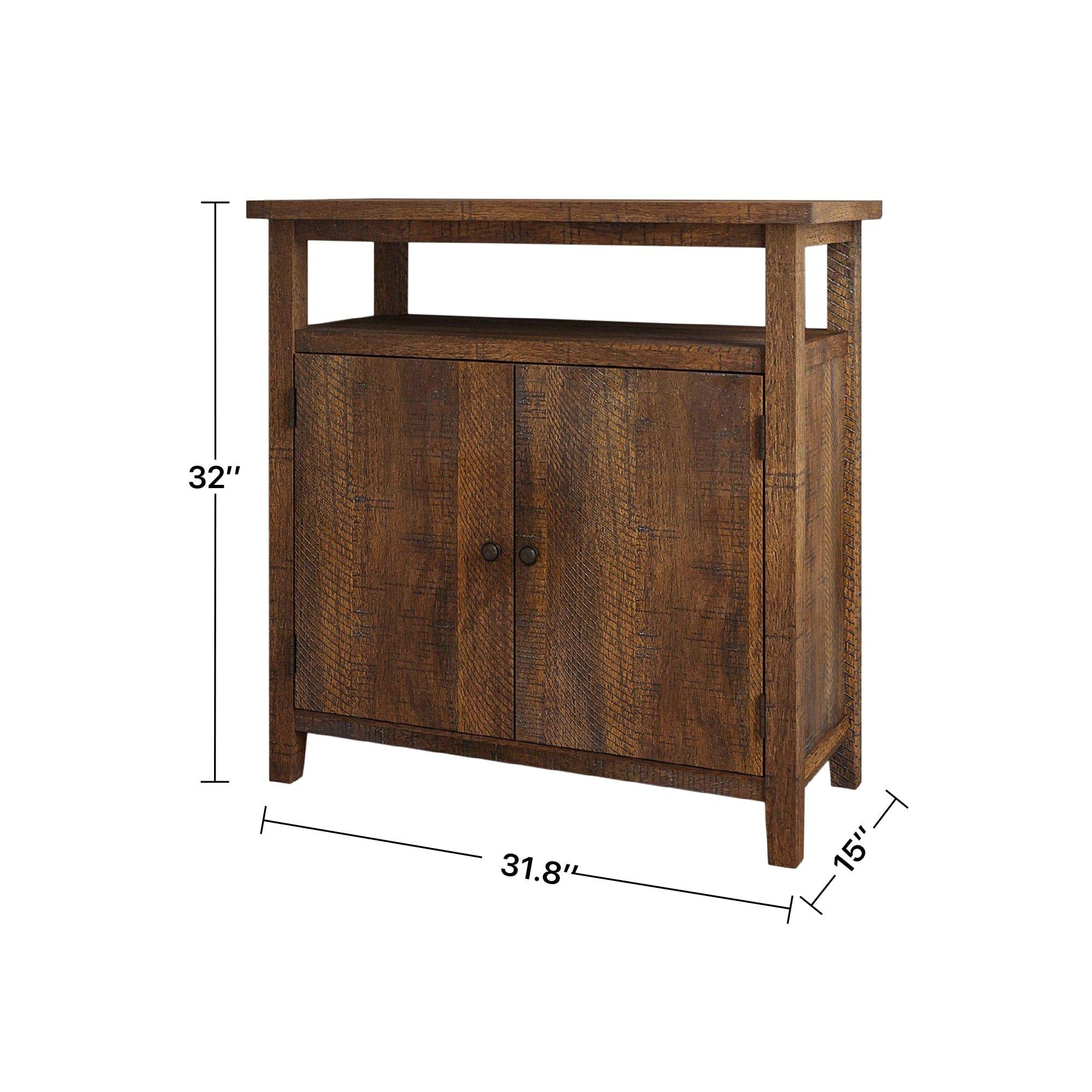 Shop Xavier Rough Sawn Natural Wood Console Cabinet Mademoiselle Home Decor