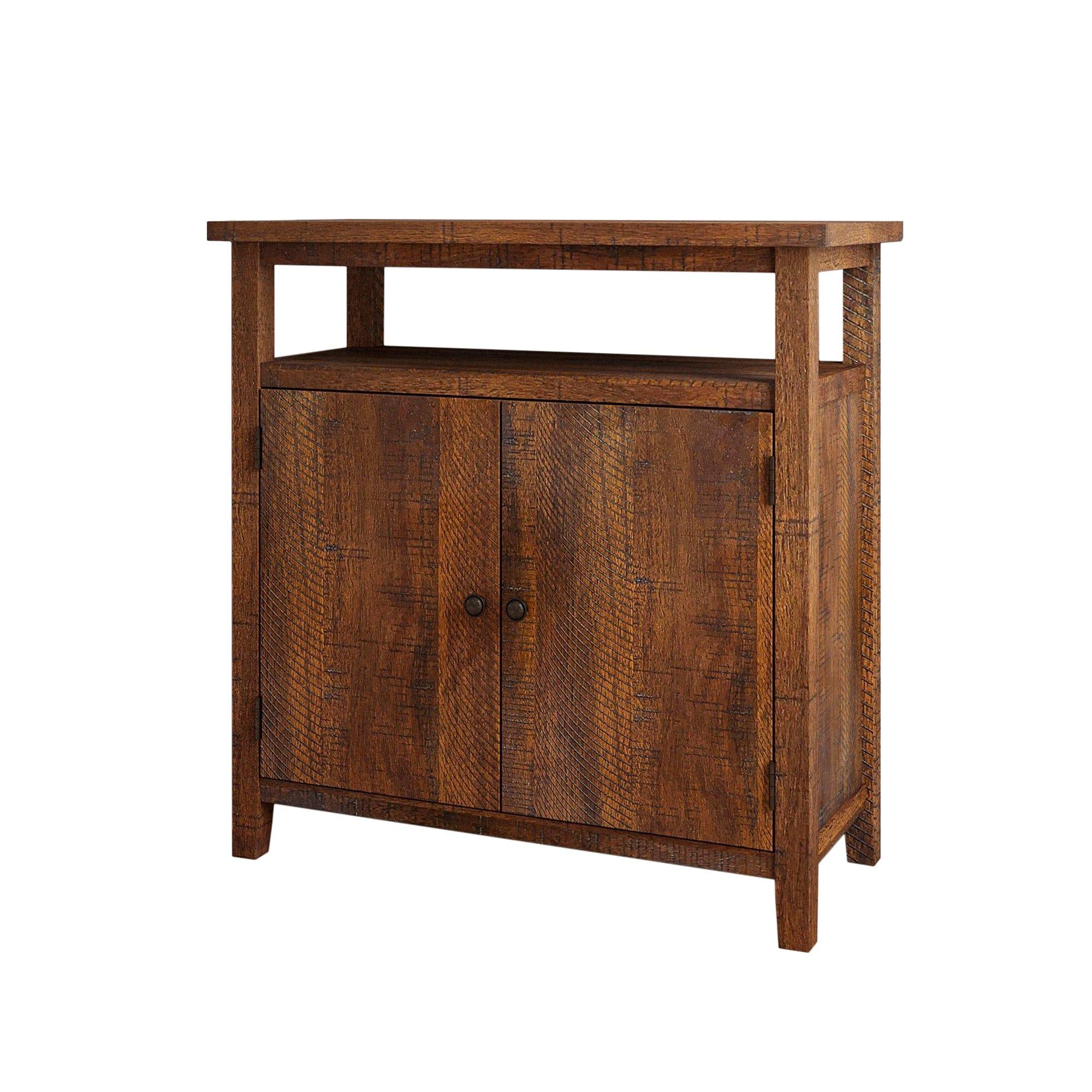 Shop Xavier Rough Sawn Natural Wood Console Cabinet Mademoiselle Home Decor