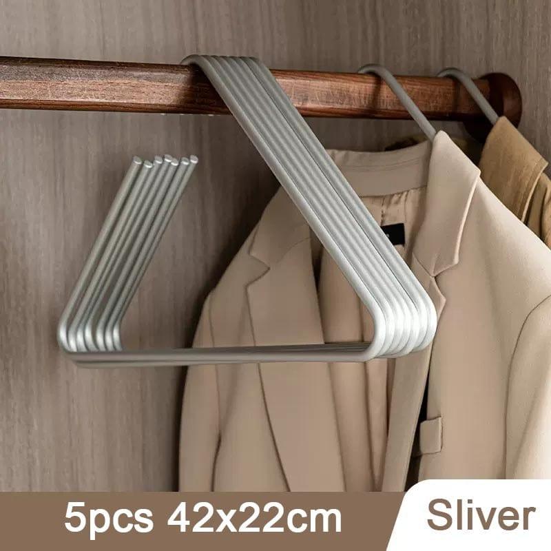 Shop 0 5pcs sliver Creative Triangle Clothes Hangers 5pcs Solid Metal Hangers for Coat Trousers Scarf Drying Rack Storage Racks Wardrobe Organizer Mademoiselle Home Decor