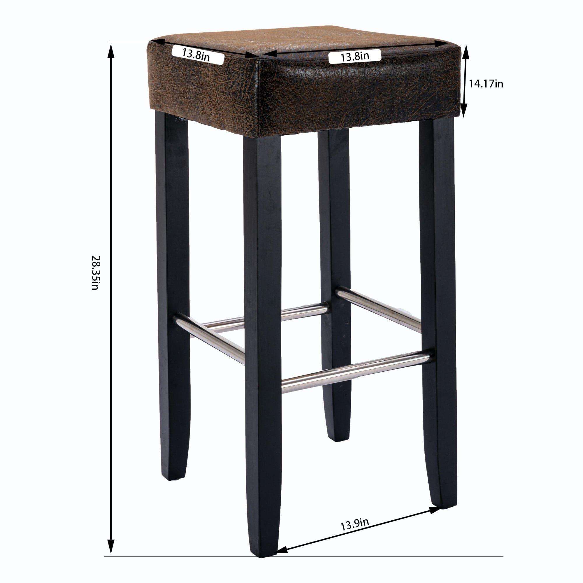 Shop HengMing Barstool in Brown Fabric and Black Wood Finish,2-Pcs Set Mademoiselle Home Decor