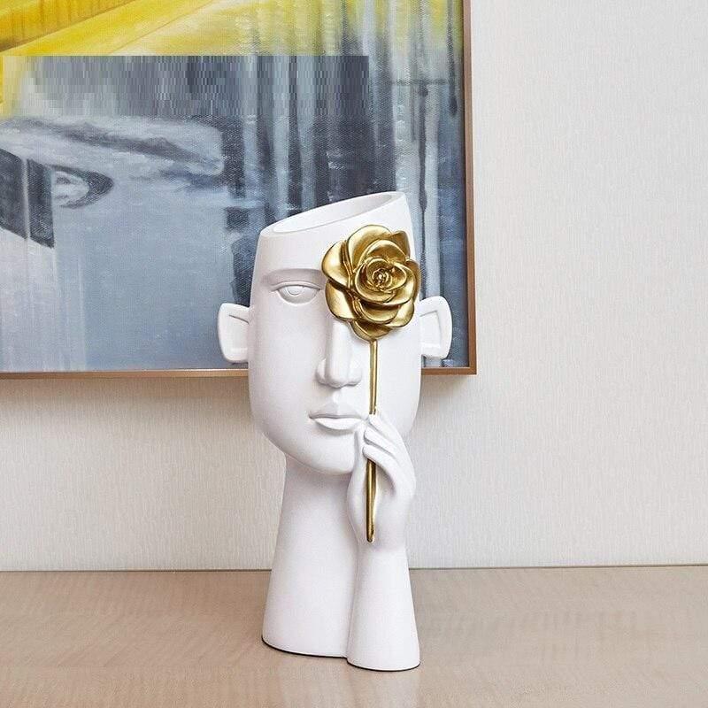 Shop 200001438 White Haruto Vase Mademoiselle Home Decor