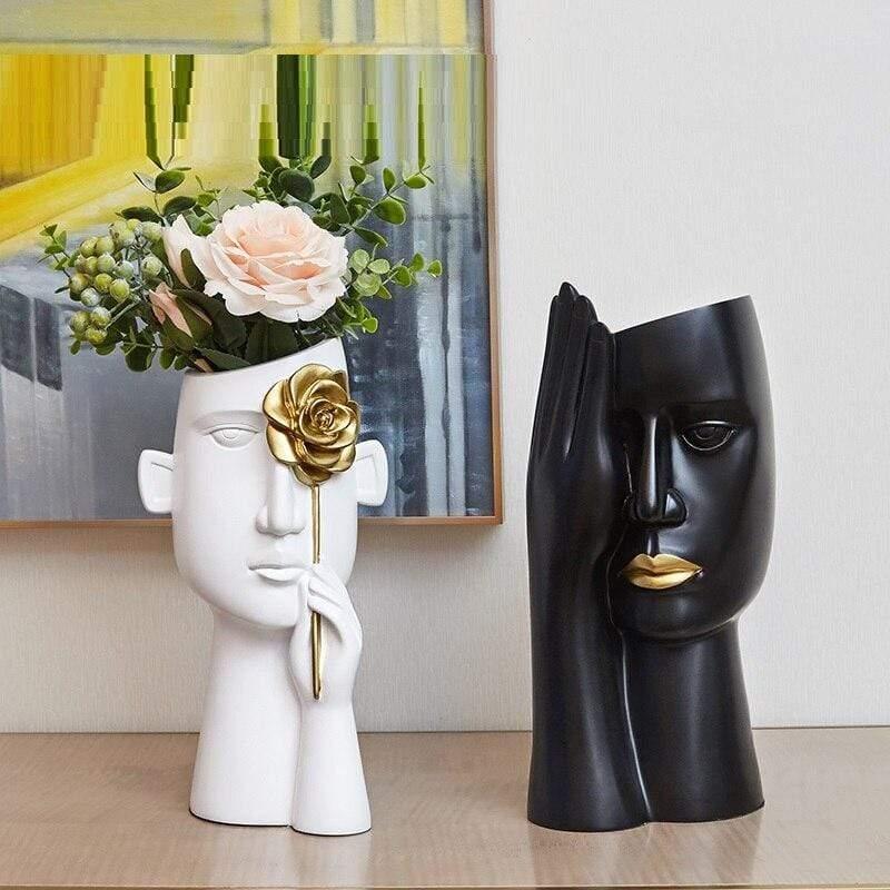 Shop 200001438 Black & White Haruto Vase Mademoiselle Home Decor