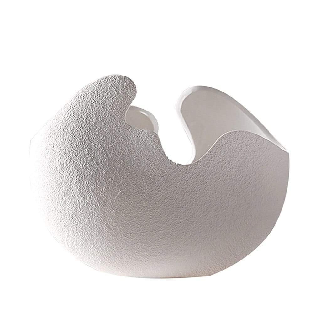Shop 200001438 White Hatched Vase Mademoiselle Home Decor
