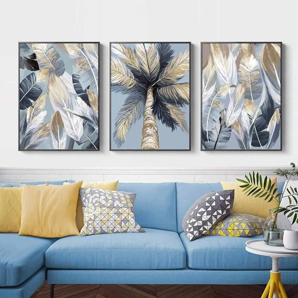 Shop 0 Gold Tropical Tree Palm Leaves Canvas Paintings On The Wall Art Canvas Prints Picture Posters for Hawaiian Luau Party Home Decor Mademoiselle Home Decor