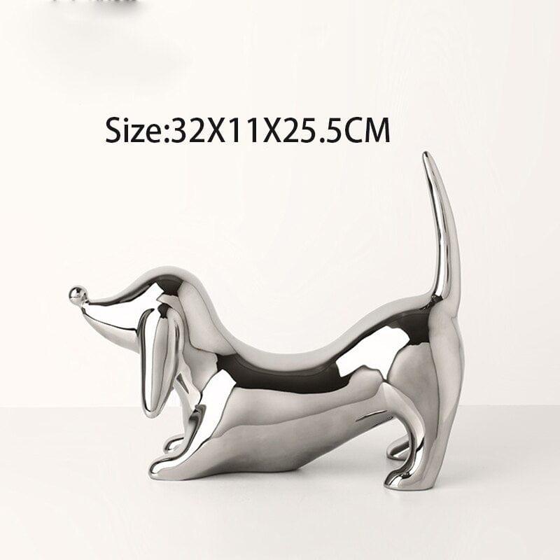 Shop 0 Style 4(Ceramic) Nordic Luxury Doberman Ceramic Statue Electroplating Home Crafts Desktop Art Ornaments Desktop Porch TV Cabinet Soft Decorations Mademoiselle Home Decor