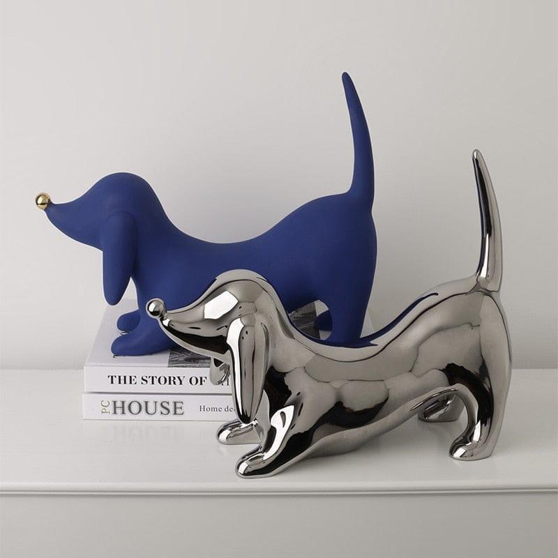 Shop 0 Nordic Luxury Doberman Ceramic Statue Electroplating Home Crafts Desktop Art Ornaments Desktop Porch TV Cabinet Soft Decorations Mademoiselle Home Decor