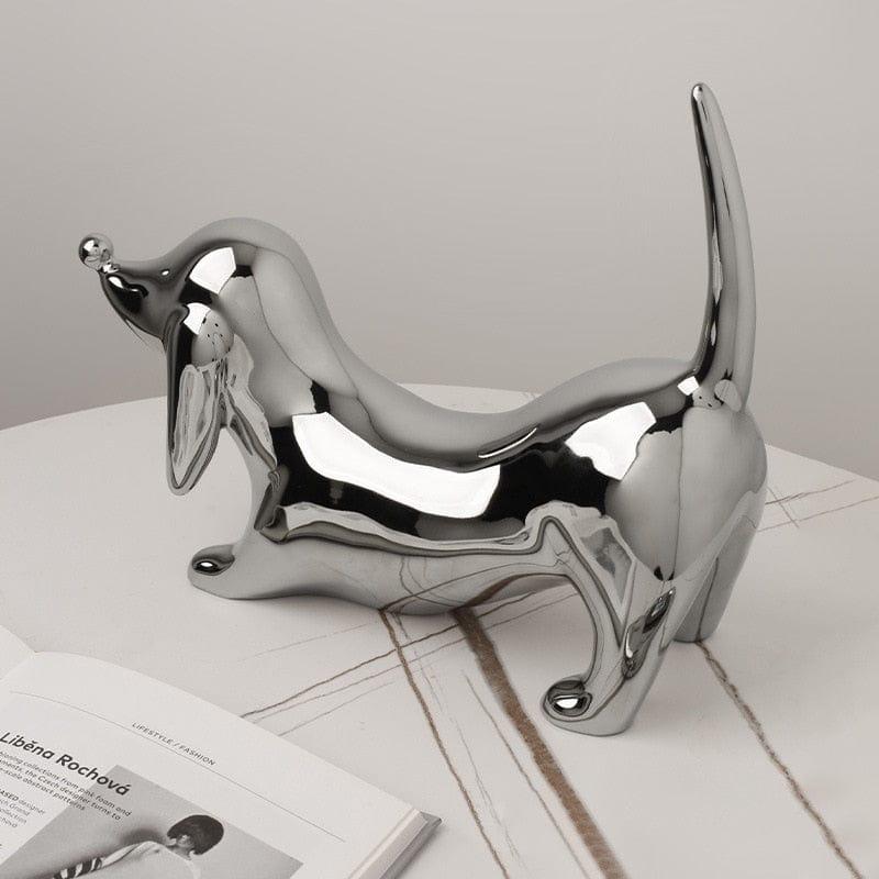 Shop 0 Nordic Luxury Doberman Ceramic Statue Electroplating Home Crafts Desktop Art Ornaments Desktop Porch TV Cabinet Soft Decorations Mademoiselle Home Decor