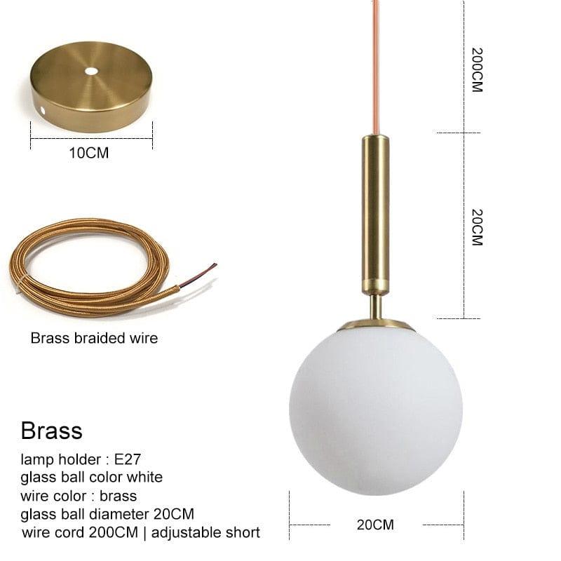 Shop 0 Bras ball 20CM / China / Cold White Modern Pendant Lamp Luxurious Gold Glass Ball Lampshade Hanging Lights Fixtures For Dining Room Bedroom Decoration Lighting Mademoiselle Home Decor