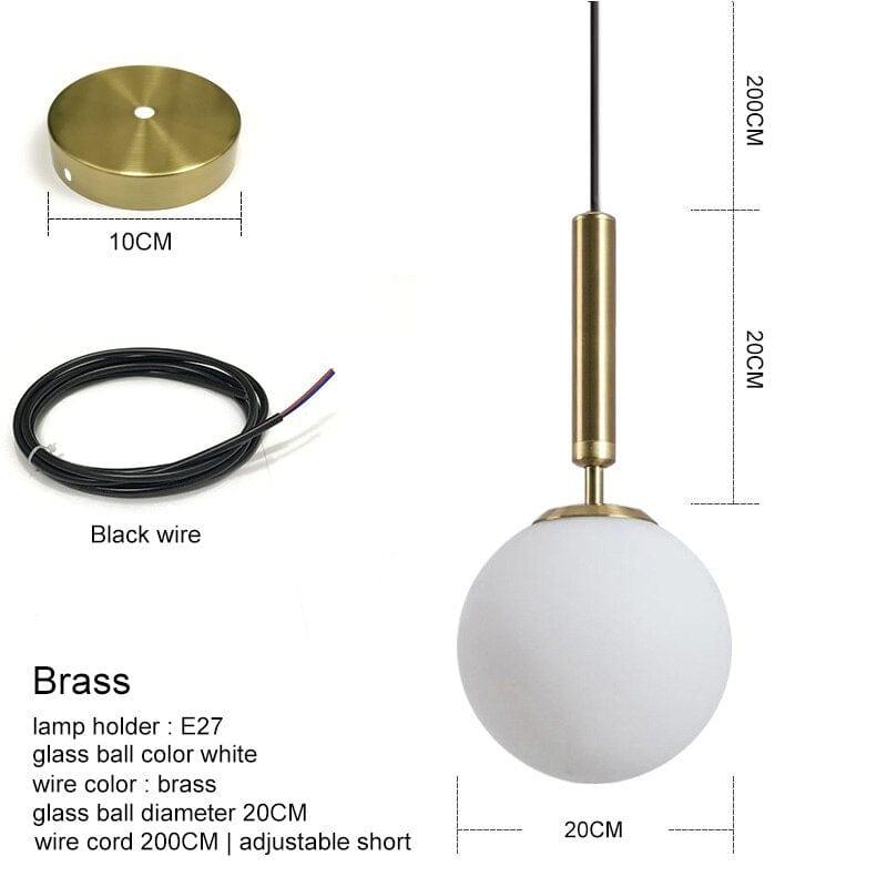 Shop 0 brass ball 20CM / China / Cold White Modern Pendant Lamp Luxurious Gold Glass Ball Lampshade Hanging Lights Fixtures For Dining Room Bedroom Decoration Lighting Mademoiselle Home Decor
