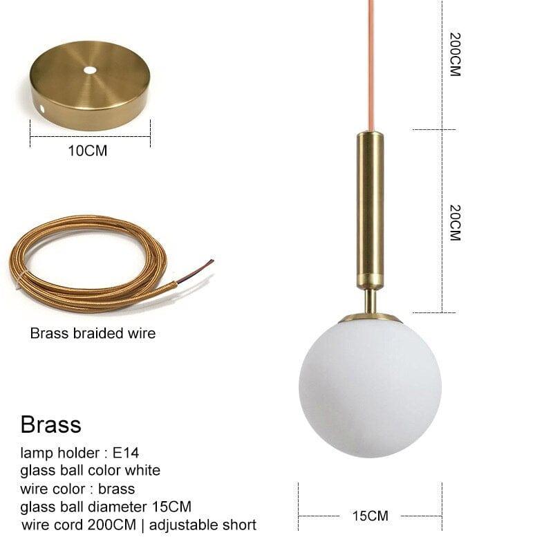 Shop 0 Bras ball 15CM / China / Cold White Modern Pendant Lamp Luxurious Gold Glass Ball Lampshade Hanging Lights Fixtures For Dining Room Bedroom Decoration Lighting Mademoiselle Home Decor