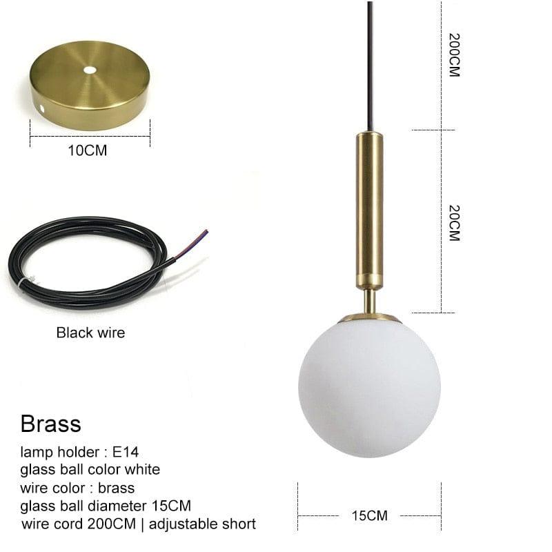 Shop 0 brass ball 15CM / China / Cold White Modern Pendant Lamp Luxurious Gold Glass Ball Lampshade Hanging Lights Fixtures For Dining Room Bedroom Decoration Lighting Mademoiselle Home Decor
