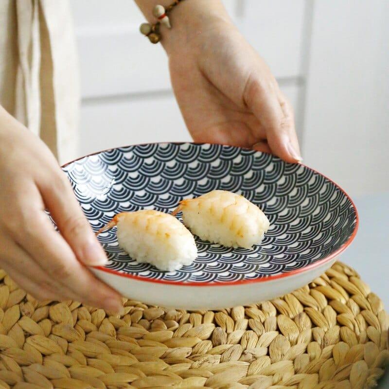 Shop 0 3 Pcs / Set 8 Inch Deep Dinner Plate Ceramic Tableware Porcelain Round Shape Rice Bread Butter Dessert Noodles Salad CZY-BS1007 Mademoiselle Home Decor
