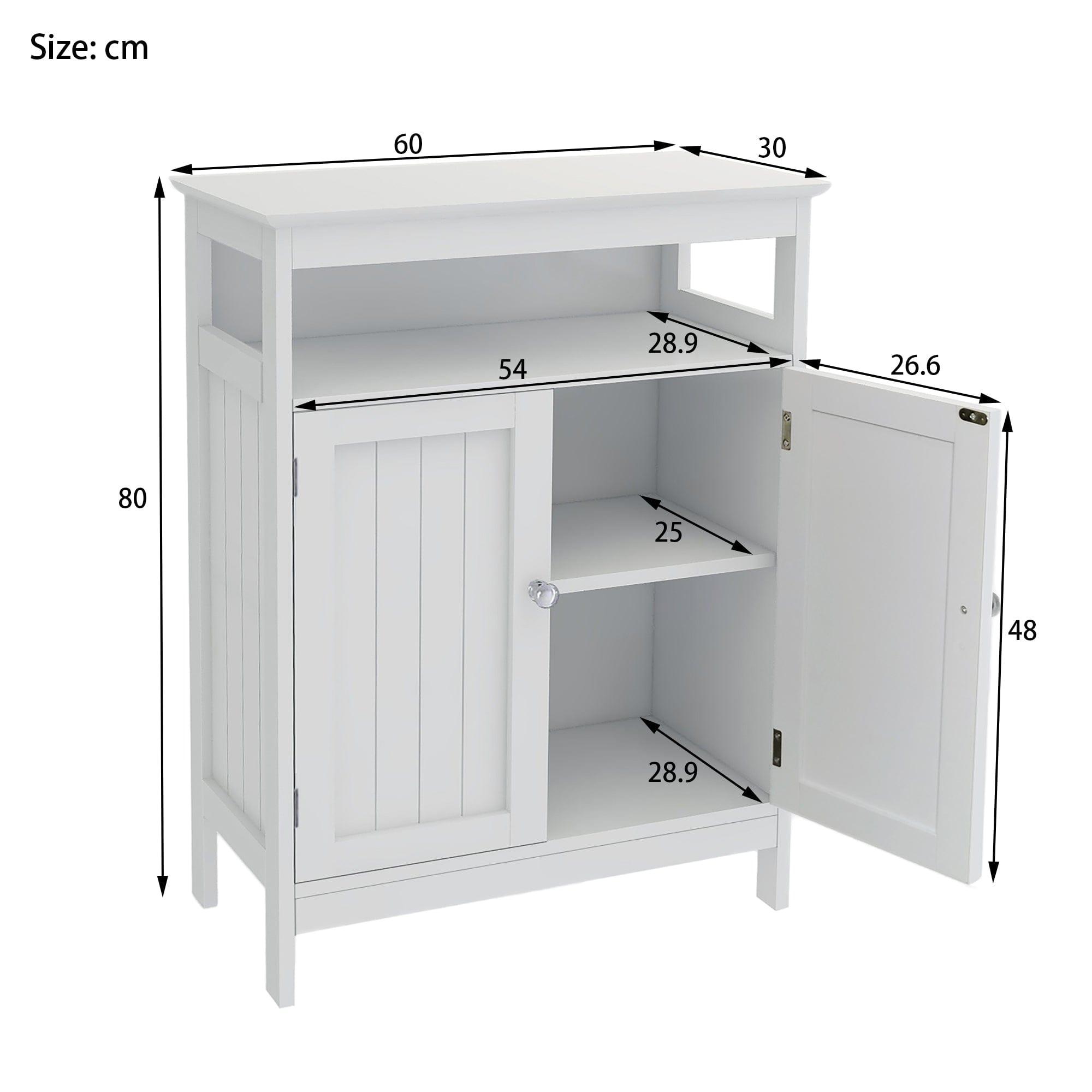 Shop Bathroom standing storage with double shutter doors cabinet-White Mademoiselle Home Decor