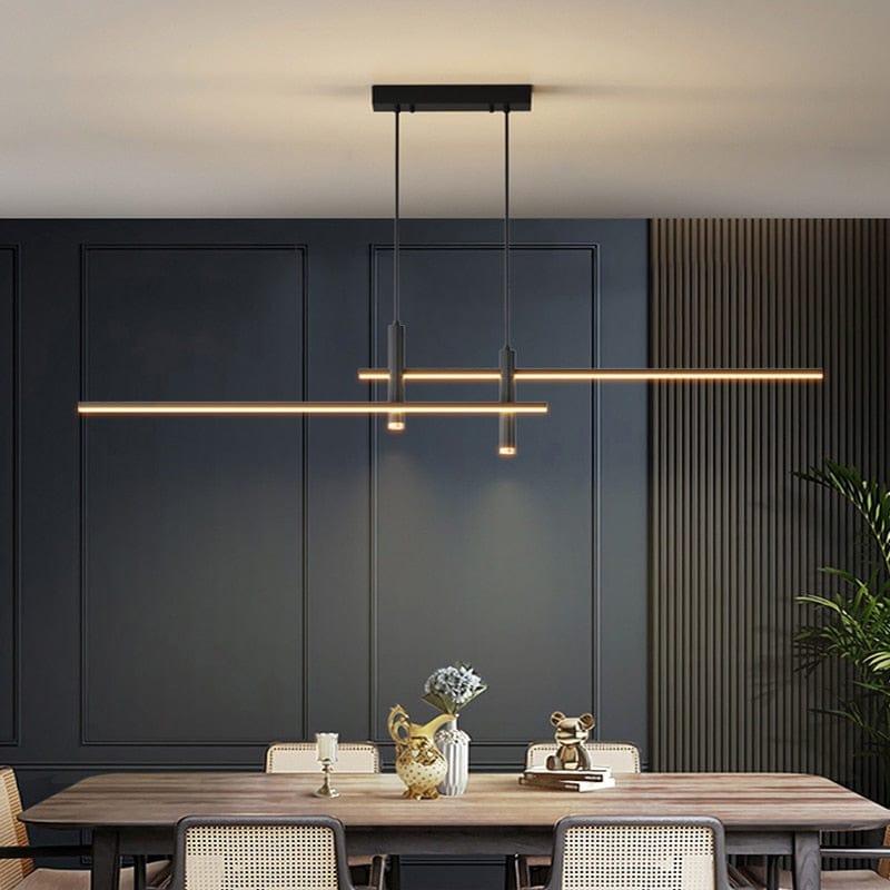 Shop 0 Dining room chandelier simple modern minimalist lines Nordic Dining table light creative bar counter long strip designer lamps Mademoiselle Home Decor