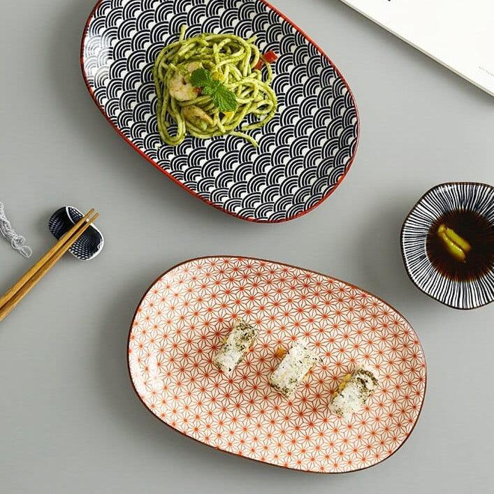 Shop 0 10 Inch Ceramic Fish Plate Oval Dinnet Dish Underglaze Color Porcelain Tableware CZY-B1021 Mademoiselle Home Decor