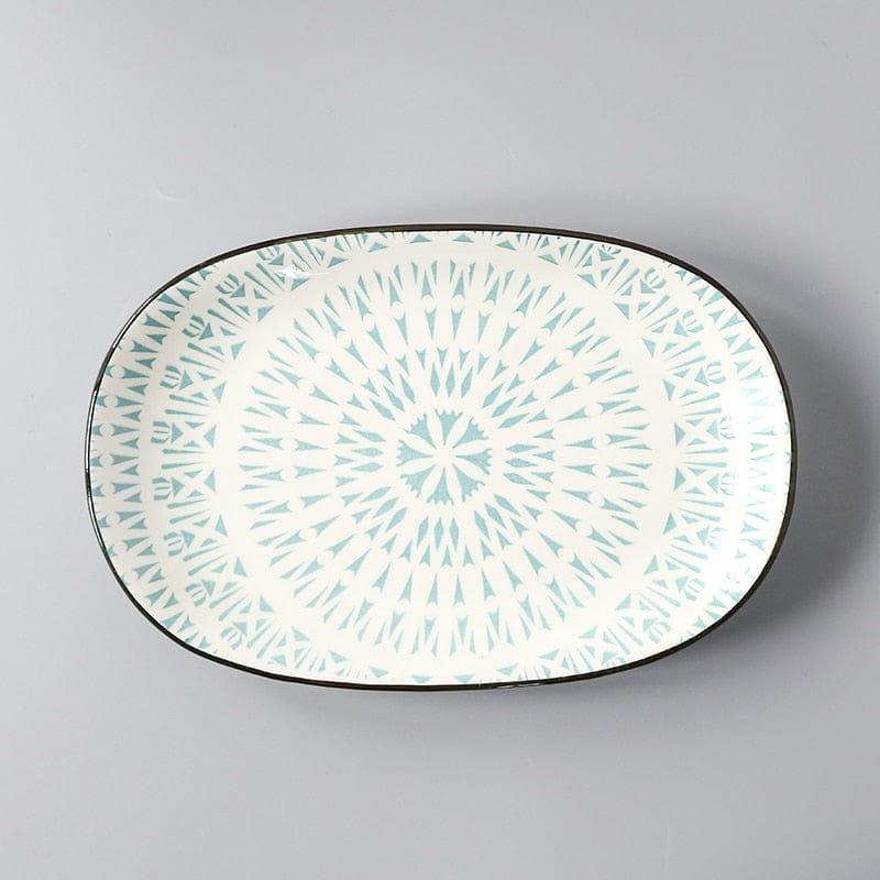 Shop 0 14 / 10 inches 10 Inch Ceramic Fish Plate Oval Dinnet Dish Underglaze Color Porcelain Tableware CZY-B1021 Mademoiselle Home Decor