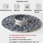 Shop 0 7 9 Pcs Platter Combo Ceramic Plate Set 8 Inch Soup Bowl Porcelain Tableware Underglaze Color Suitable Oven Dishwasher CZY1042 Mademoiselle Home Decor