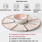 Shop 0 1 9 Pcs Platter Combo Ceramic Plate Set 8 Inch Soup Bowl Porcelain Tableware Underglaze Color Suitable Oven Dishwasher CZY1042 Mademoiselle Home Decor