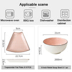 Shop 0 9 Pcs Platter Combo Ceramic Plate Set 8 Inch Soup Bowl Porcelain Tableware Underglaze Color Suitable Oven Dishwasher CZY1042 Mademoiselle Home Decor