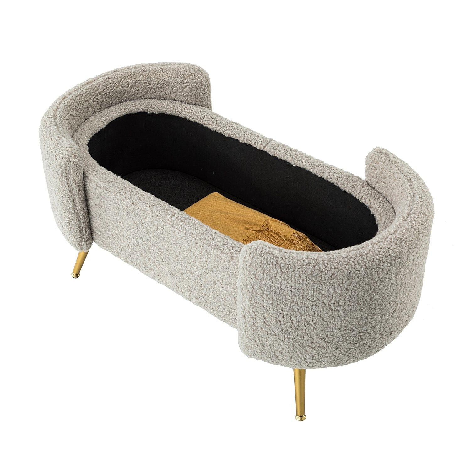 Shop Hermes Grey Storage Bench Mademoiselle Home Decor