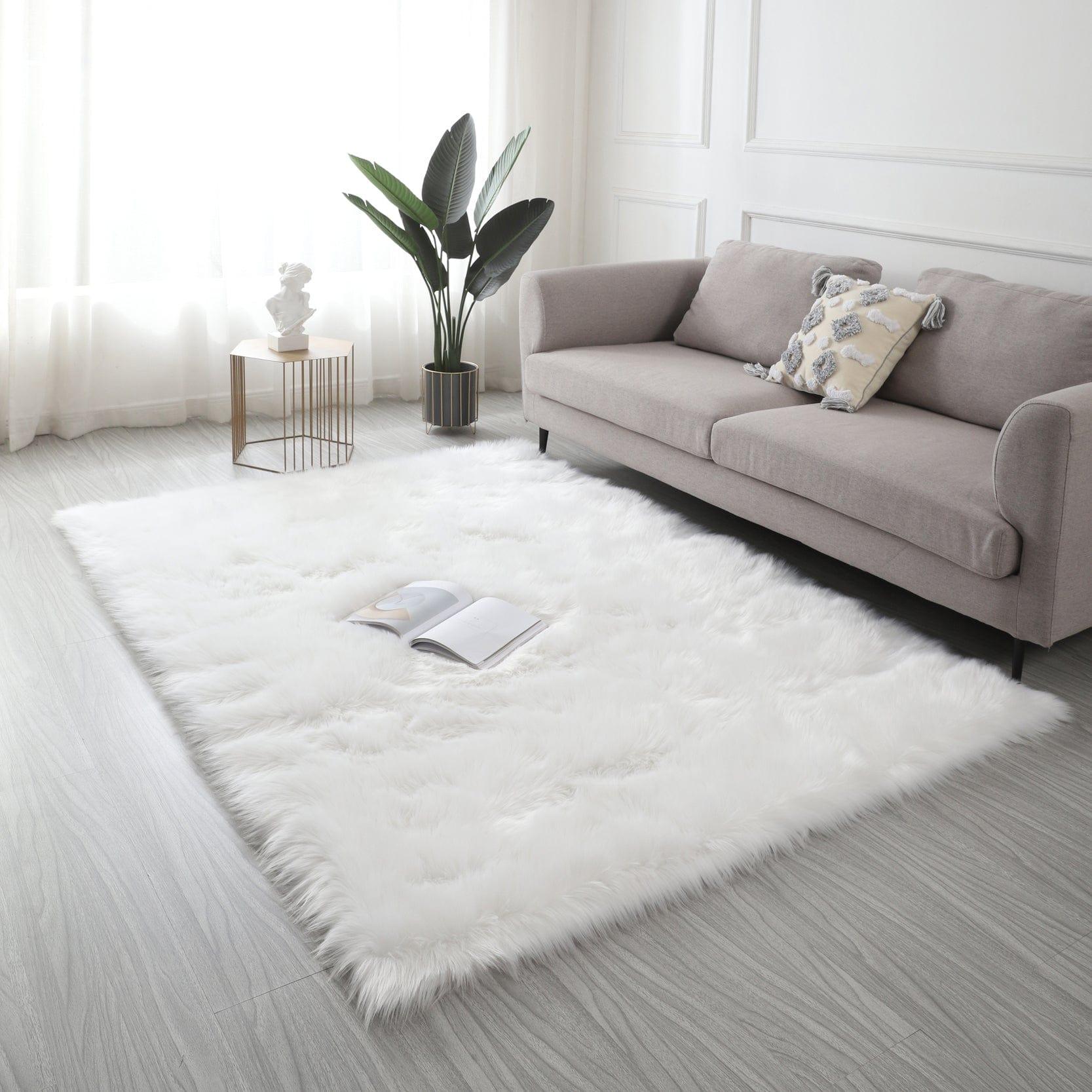 Shop "Cozy Collection" Ultra Soft Fluffy Faux Fur Sheepskin Area Rug Mademoiselle Home Decor