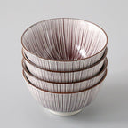 Shop 0 16 / 4.5 inch 4 Pcs/Set 4.5 Inch Rice Bowl, Ceramic Tableware, Thread, Underglaze Color, Support Oven And Dishwasher CZY-BS1001 Mademoiselle Home Decor