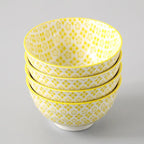 Shop 0 3 / 4.5 inch 4 Pcs/Set 4.5 Inch Rice Bowl, Ceramic Tableware, Thread, Underglaze Color, Support Oven And Dishwasher CZY-BS1001 Mademoiselle Home Decor